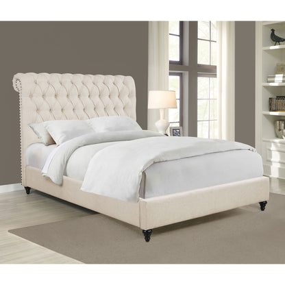 Clemence - Tufted Upholstered Bed With Rolled Back Design