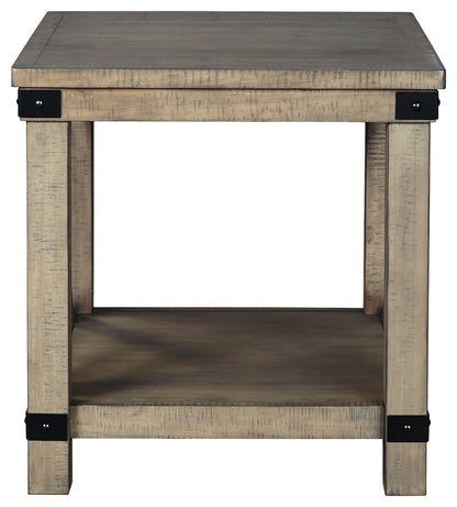 Aldwin - Rectangular End Table - Crossbuck Styling - Gray