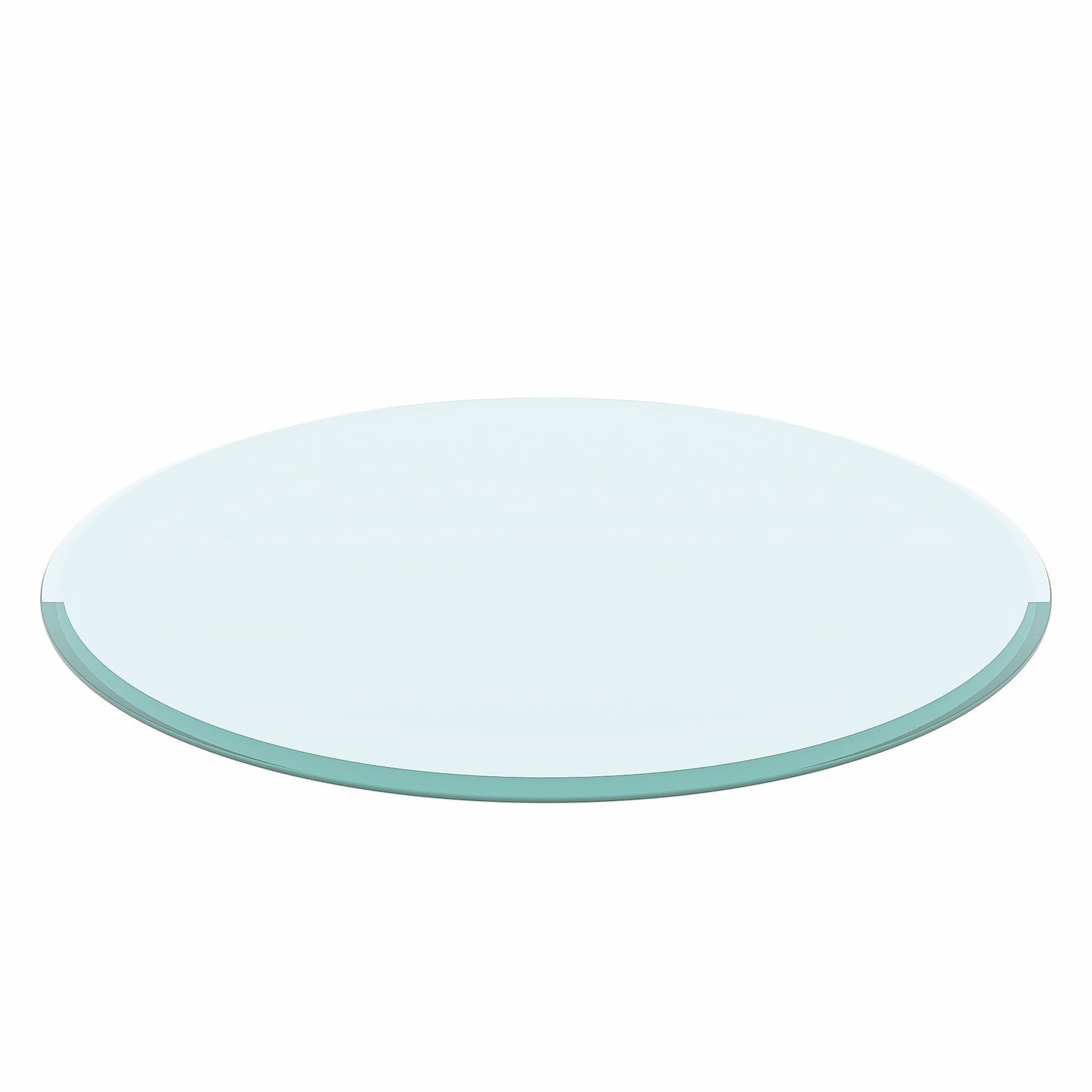 28" Round Tempered Glass Table Top Clear Glass Thick Beveled Polished Edge