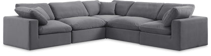 Comfy - 5 Piece Velvet Modular Corner Sectional