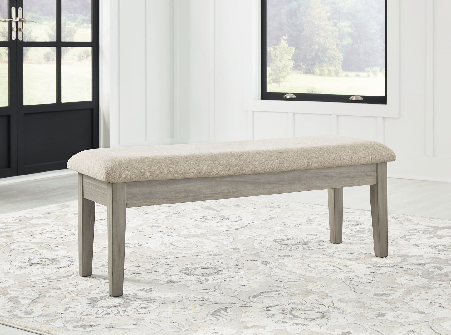 Parellen - Upholstered Storage Bench - Beige / Gray