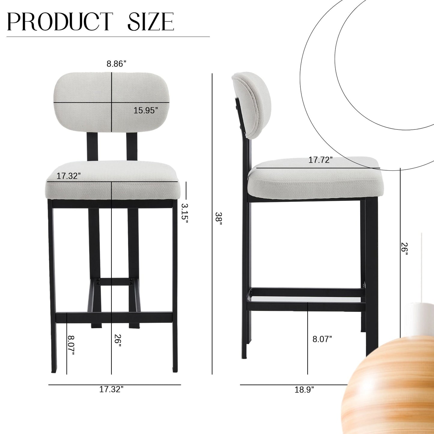 Modern Counter Height Stools (Set of 2)