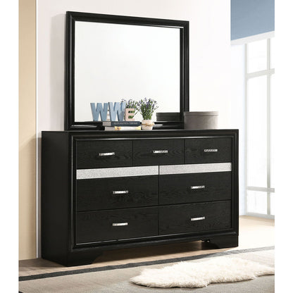 Annie - 7 Drawer Dresser With Mirror - Black