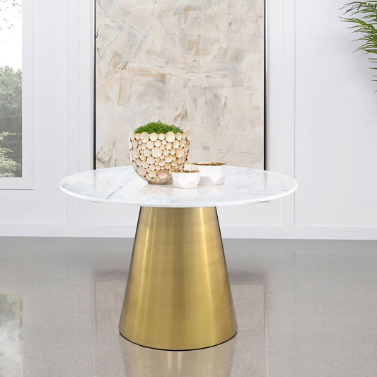 Earline - Round Dining Table - White Marble