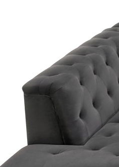 Mary - Tufted Chaise With 1 Accent Pillow - Dark Gray