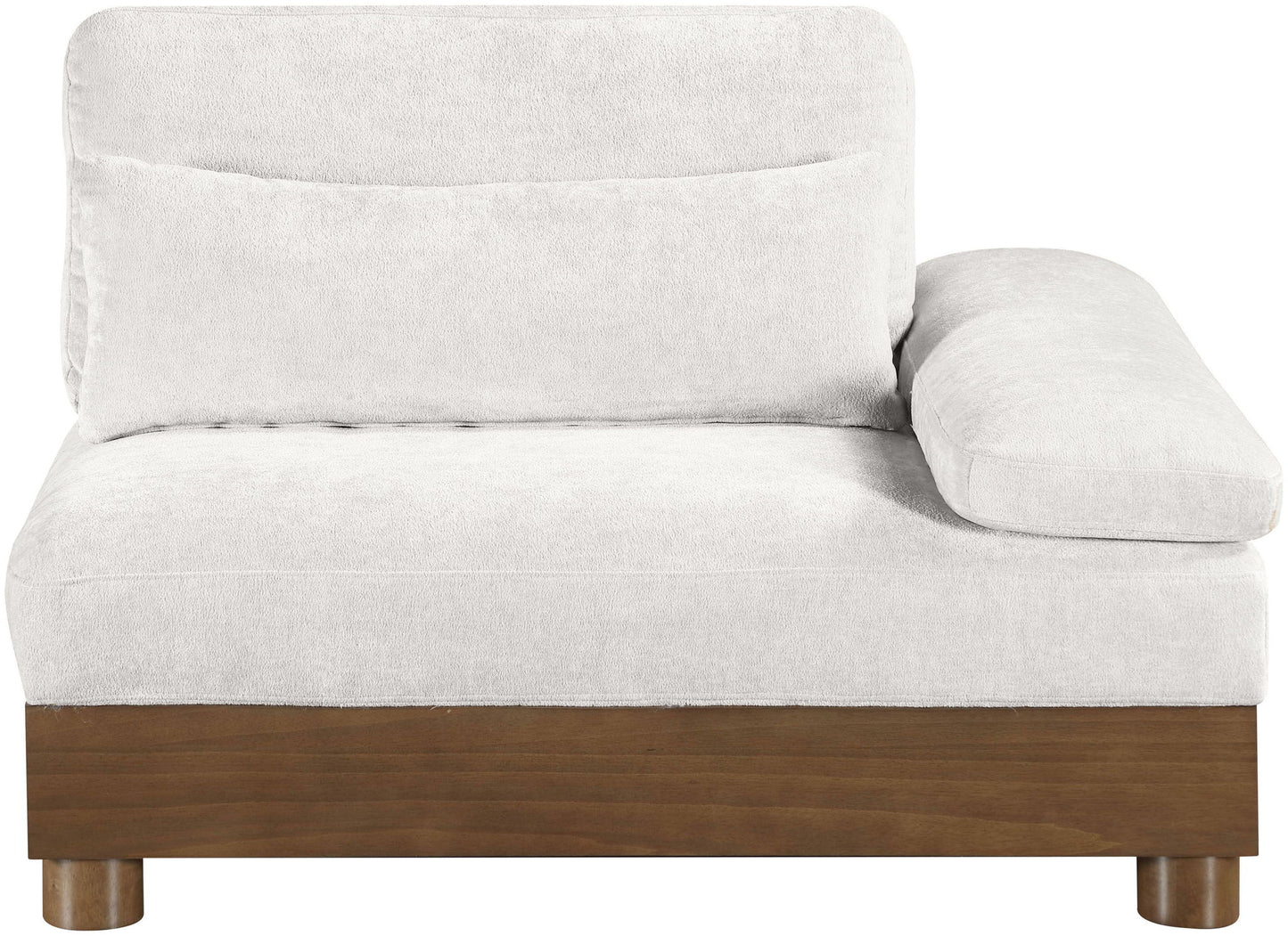 Turin - Chenille Fabric Upholstered Modular Arm Chair - Walnut Base