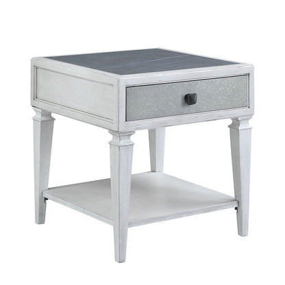 Katia - End Table - Rustic Gray & Weathered White