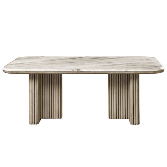 Charity - Dining Table - Natural Marble Top & Gray Oak