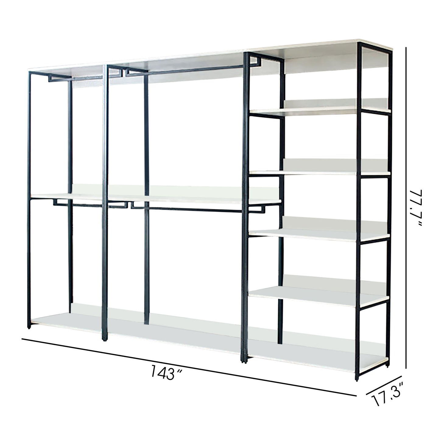 Fiona - Freestanding 3 Tower System Walk-In Closet With 7 Shelf - White