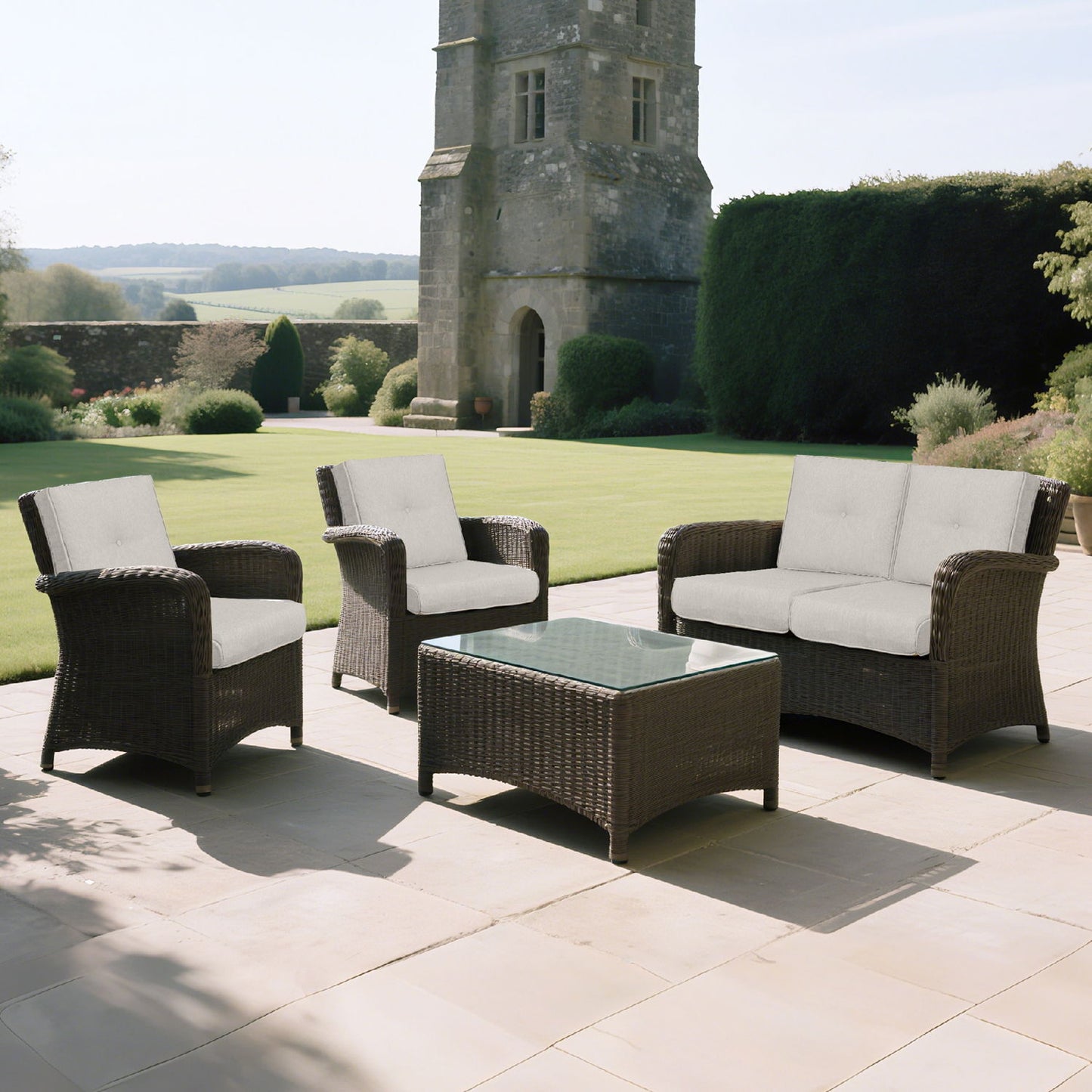 High Back Patio Chair Cushions For Garden (Set of 2)