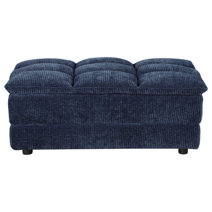 Azure - Upholstered Rectangular Ottoman - Blue