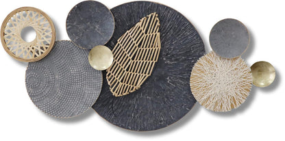 Textured Orbit Fusion - 22" x 44" Framed Wall Art