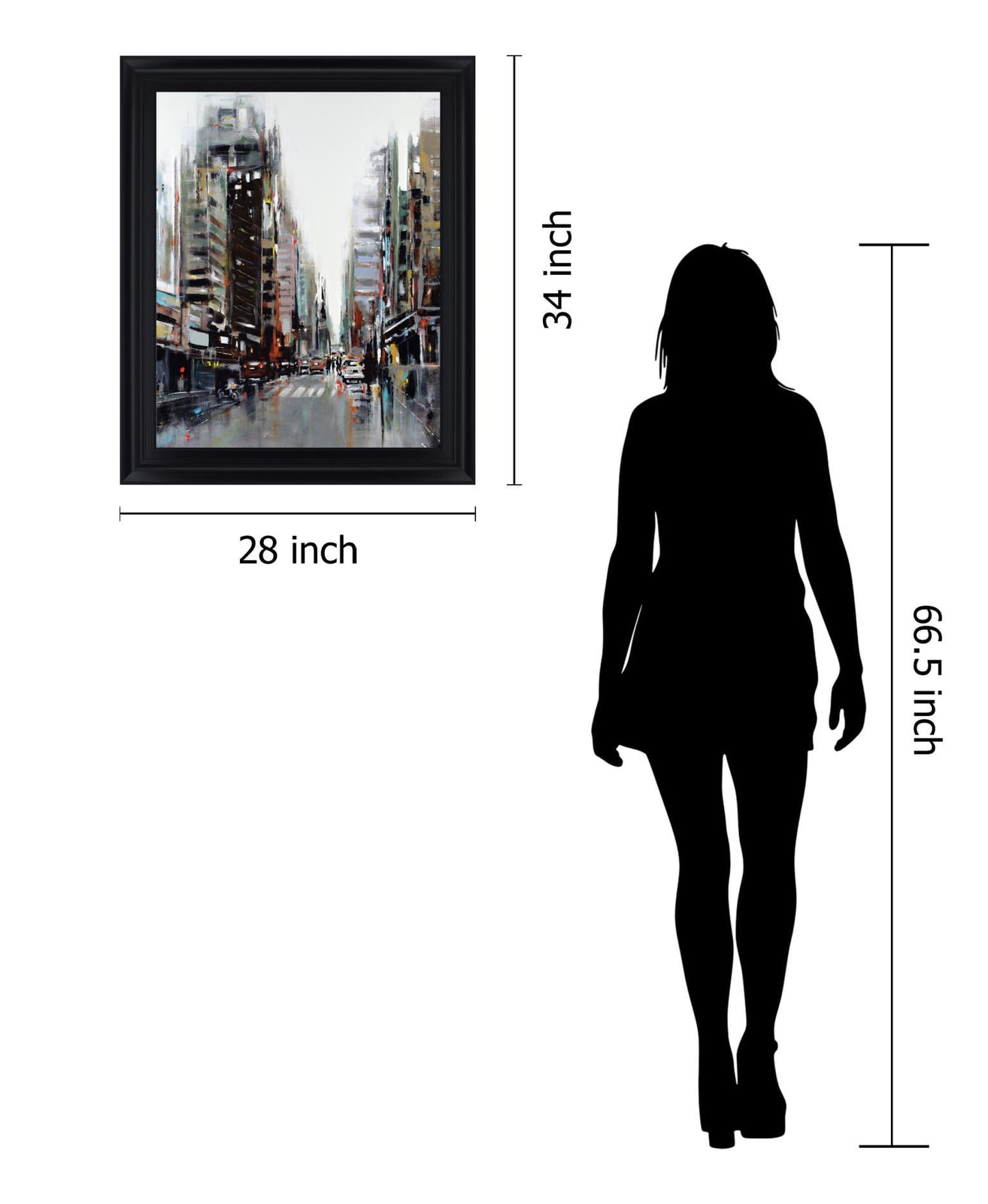 Rainy Avenue - 28" x 34" Framed Wall Art