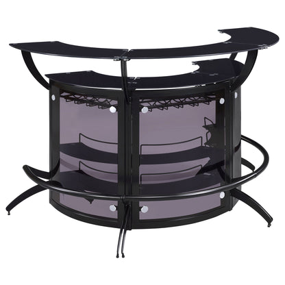Elaina - 3 Piece Curved Freestanding Home Bar - Black