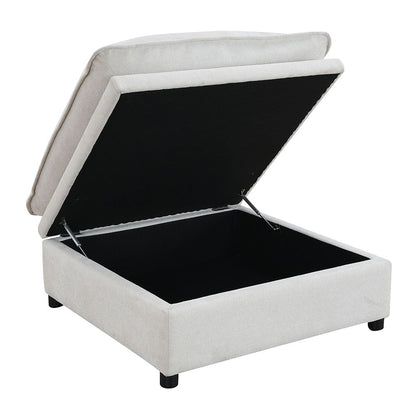 Marisa - Modular Ottoman With Storage - Beige Boucle
