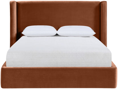 Kendall - Velvet Upholstered Bed - Cognac