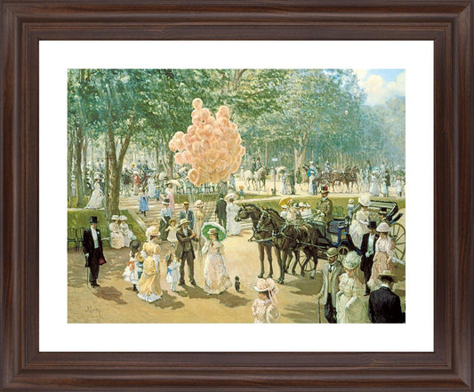 Victorian Balloon Promenade - 28" x 34" Framed Wall Art