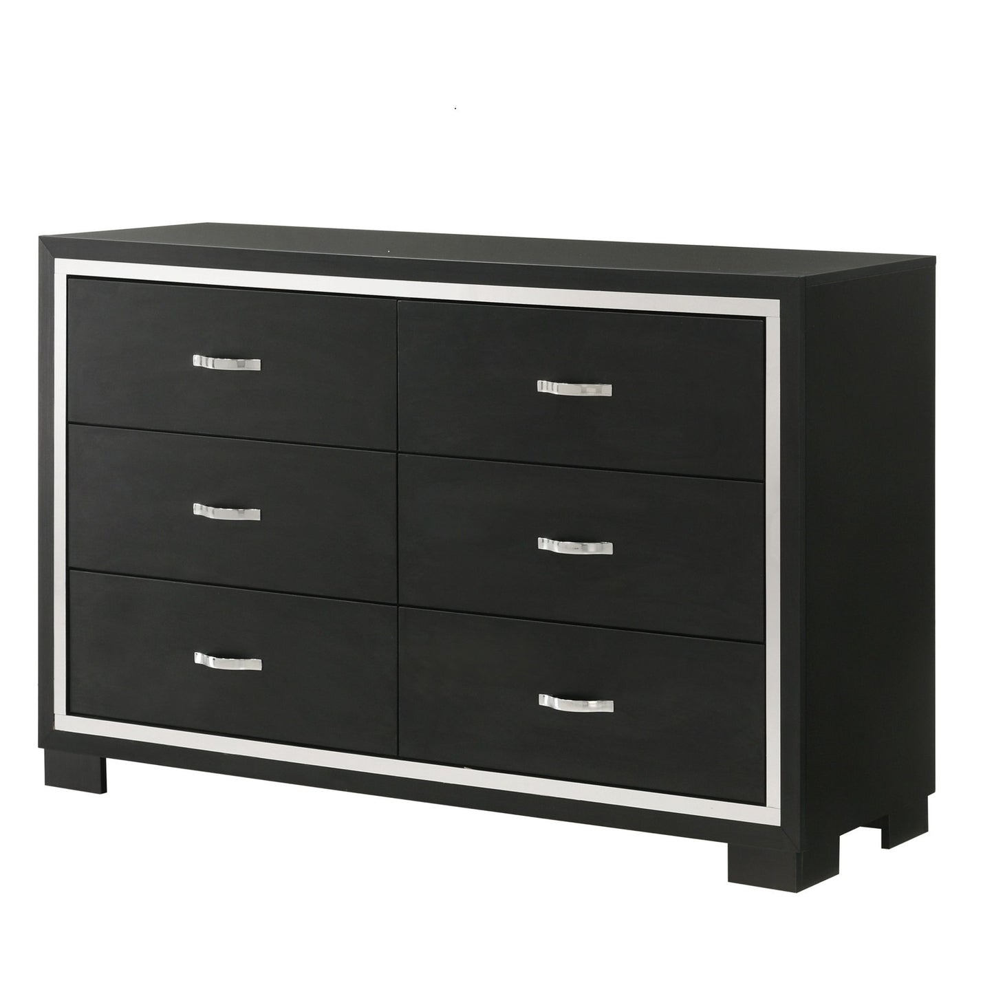 6 Drawer Dresser With Handles Bedroom Furniture - Black