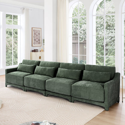 Elegant Sofa With Ergonomic Design And Lumbar Pillows
