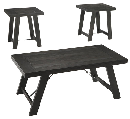 Noorbrook - Occasional Table Set (Set of 3) - Black / Pewter