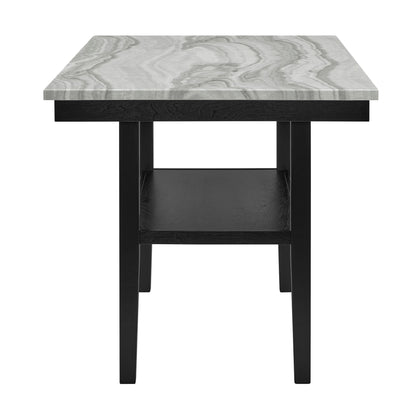 Marbel - 6 Piece Dining Room Set - Dove / Black
