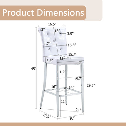 Bar Chairs & Crystal Clasp Design (Set of 2)