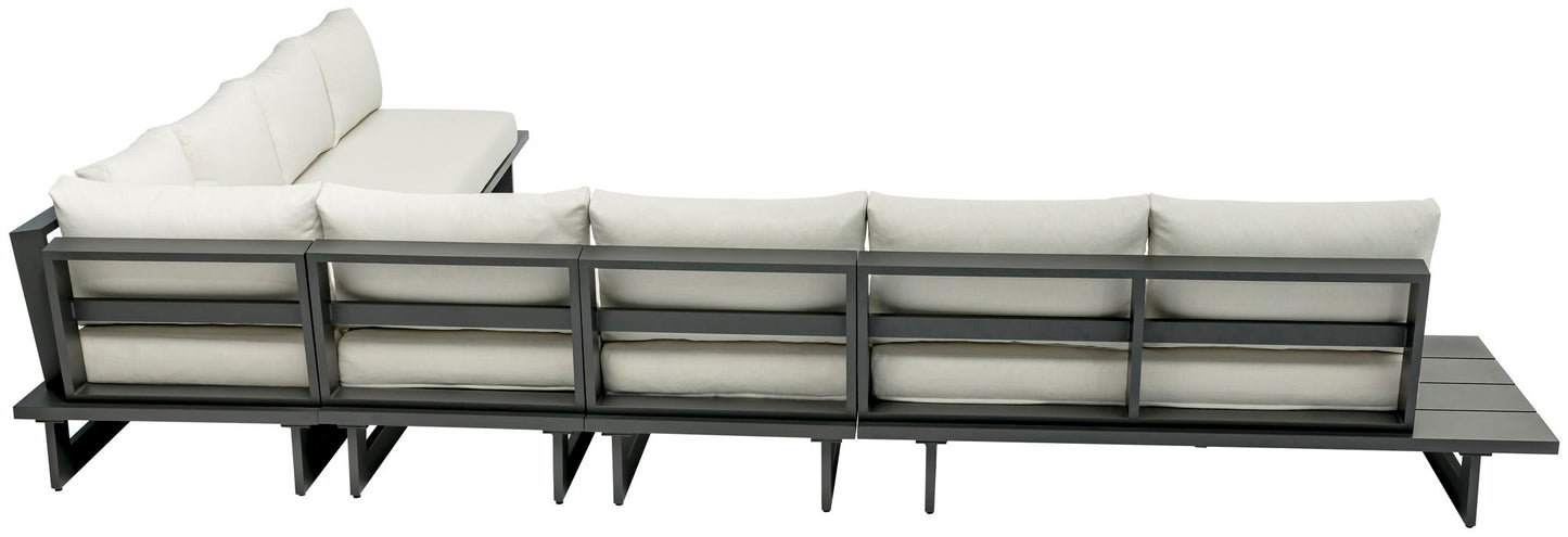 Maldives - 6 Piece Water Resistant Outdoor Patio Modular Sectional With Gray Base