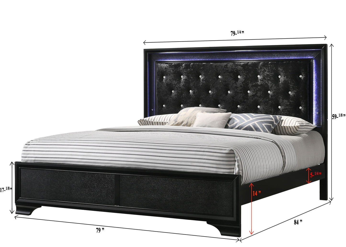 Micah - King 5 Piece Bedroom Set - Black