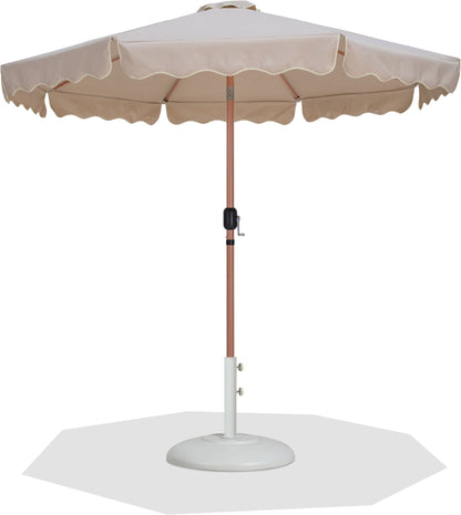 Amalfi - Patio Umbrella - White Base / Light Brown Pole