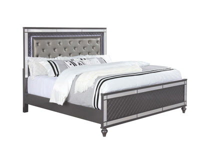 Refino - King 5 Piece Bedroom Set - Gunmetal