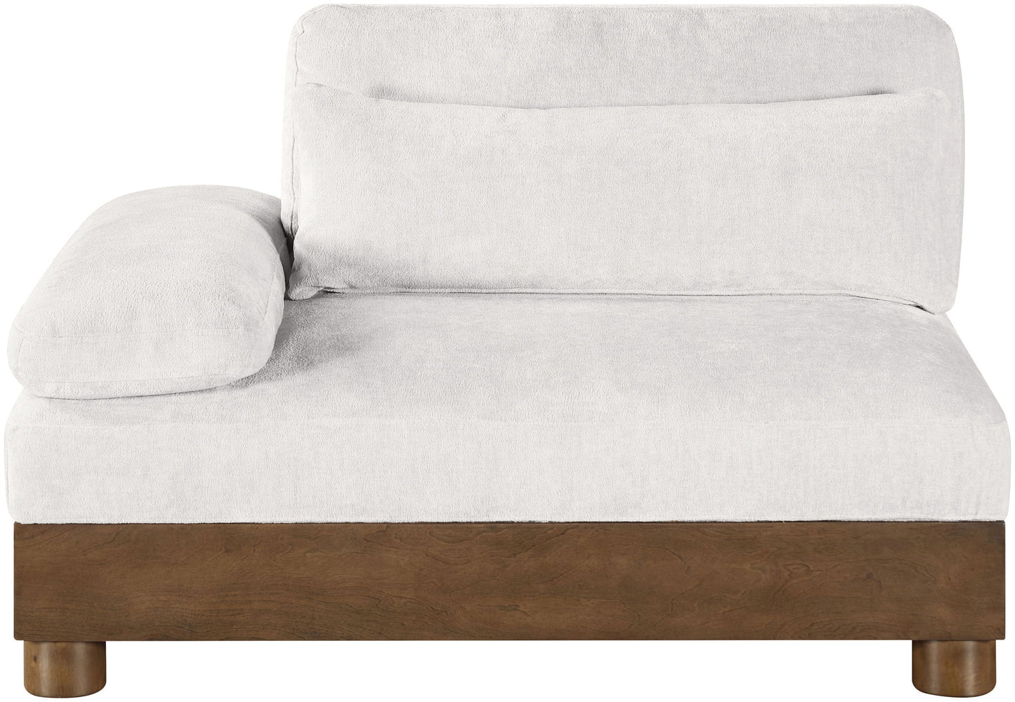 Turin - Chenille Fabric Upholstered Modular Arm Chair - Walnut Base