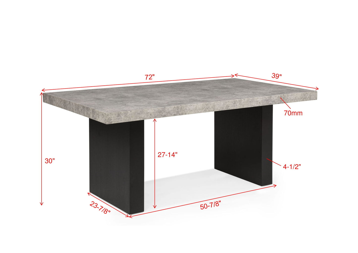 Sebastian - 5 Piece Dining Room Set - Black / Gray