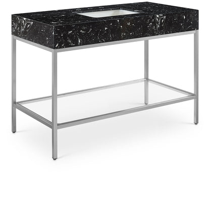 Marmo - Engineered Marble Bathroom Vanity With Chrome Base