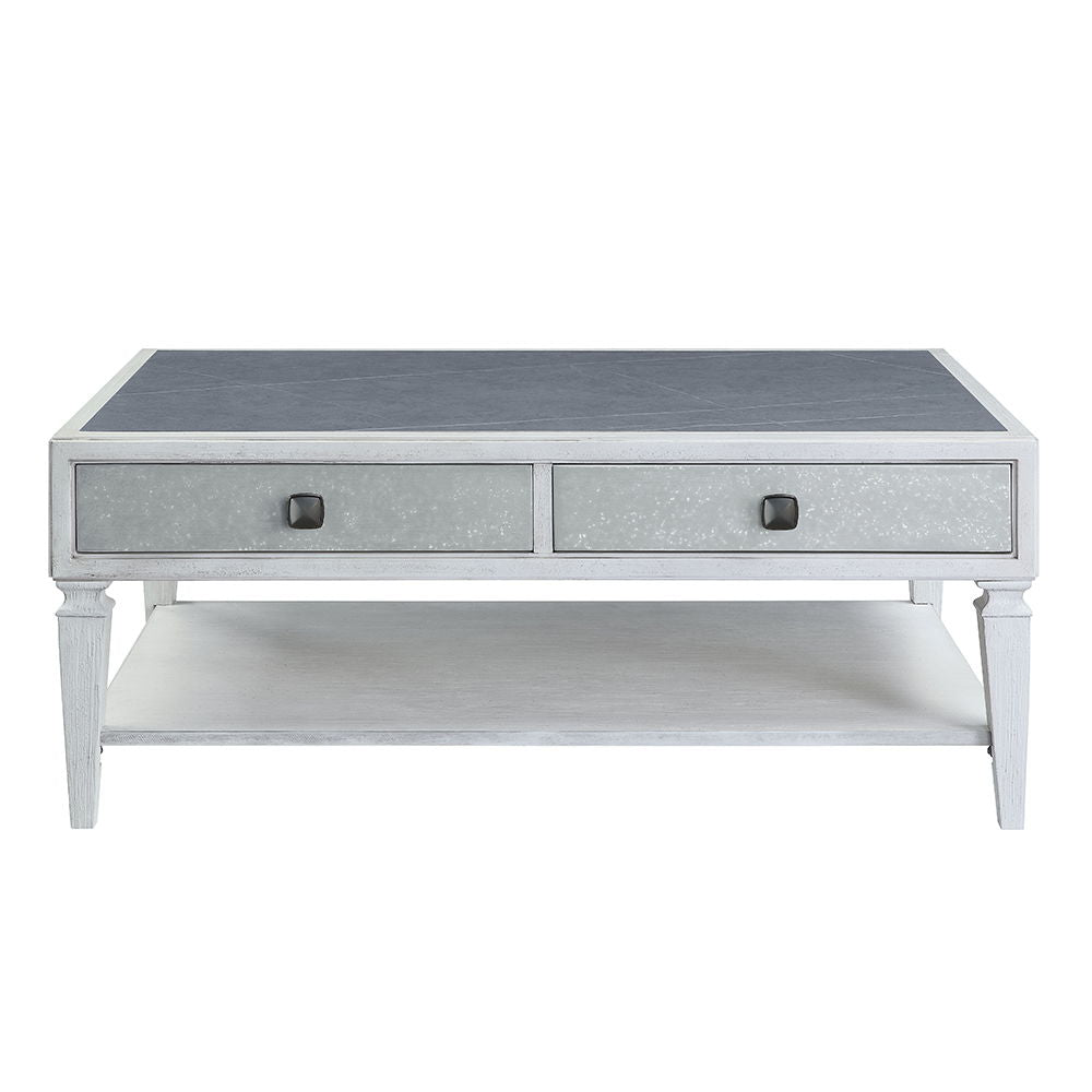 Katia - Coffee Table - Rustic Gray & Weathered White