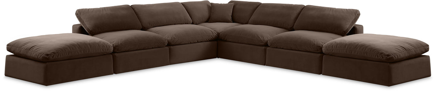 Comfy - 7 Piece Velvet Modular Corner Sectional