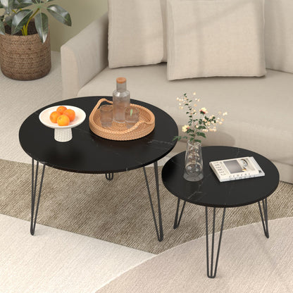 Round Nesting Coffee Table For Living Room (Set of 2)