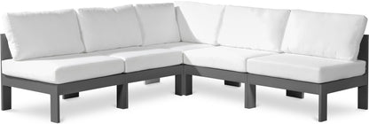 Nizuc - Outdoor Patio 5 Piece Modular Sectional With Gray Frame