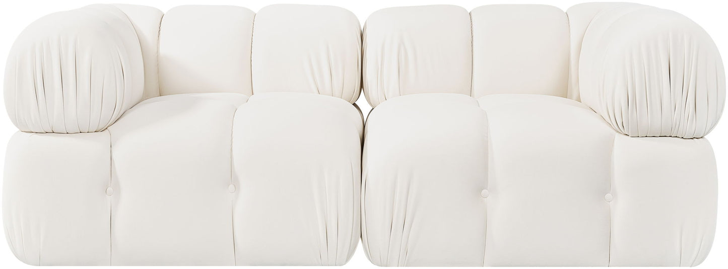 Orin - Velvet Performance Fabric Upholstered 2 Piece Modular Sofa (2 Corner Chairs)