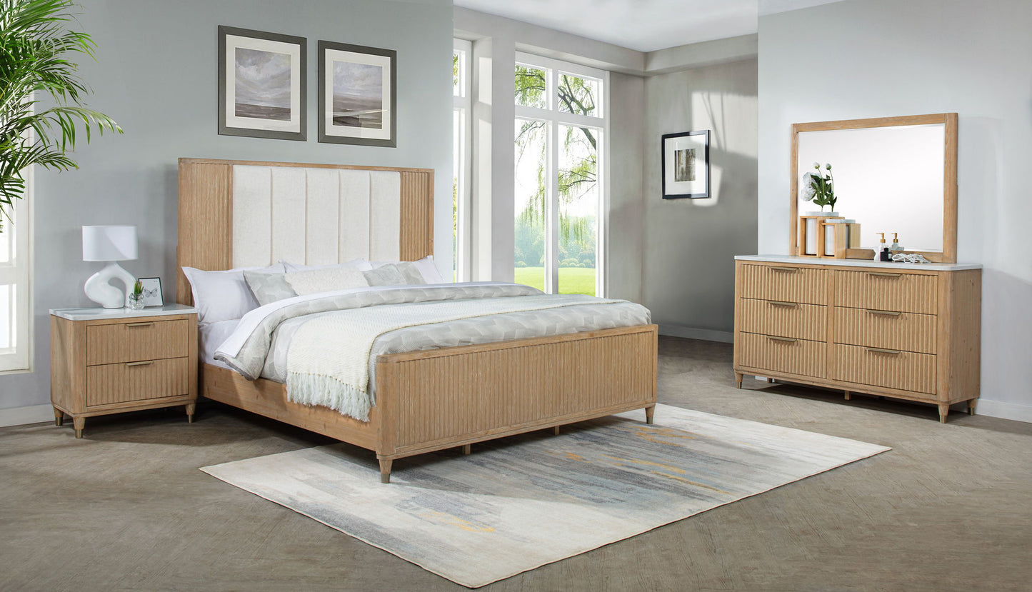 Kara - Queen 4 Piece Bedroom Set - Cerused Natural