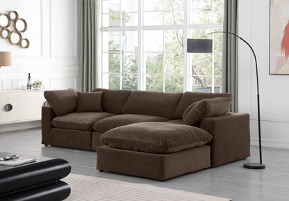 Comfy - 4 Piece Velvet Modular Sectional With Chaise