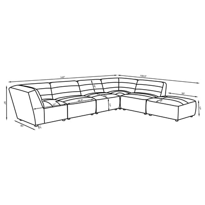 Vincent - 6 Piece Modular Sectional - Charcoal