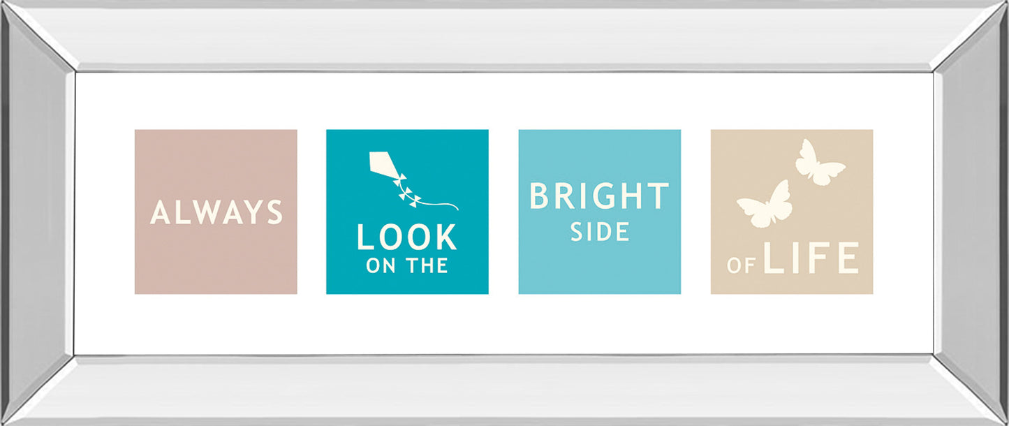 Words Of Kindness I By The Vintage Collection - Mirror Framed Print Wall Art - Blue