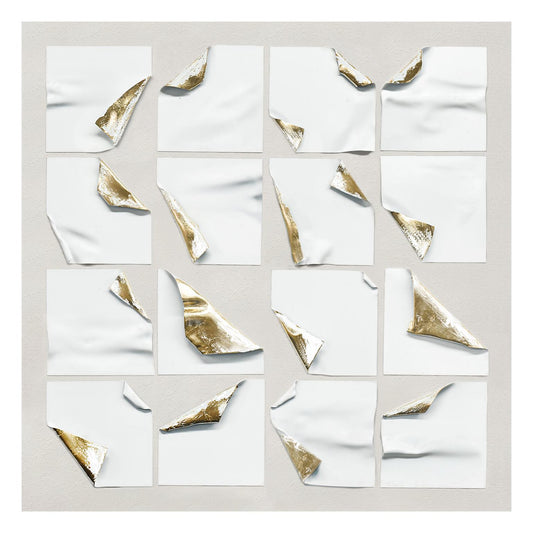 Golden Edges Mosaic - 40" x 40" Framed Wall Art