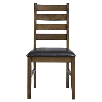 Damica - Side Chair (Set of 2) - Brown Synthetic Leather & Walnut