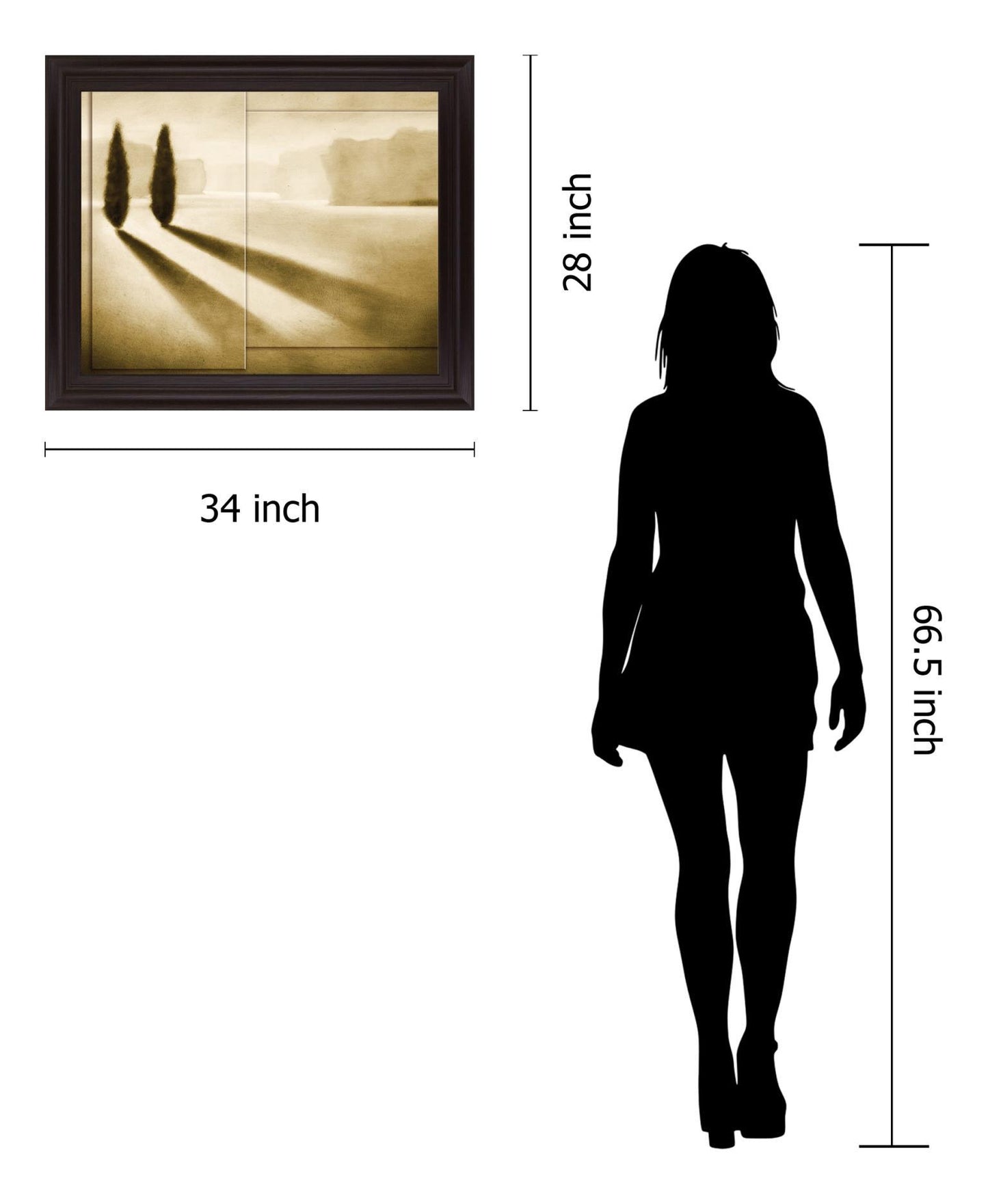 Silent Shadowscape - 28" x 34" Framed Wall Art