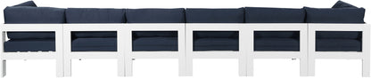 Nizuc - Outdoor Patio 6 Seat Modular Sofa With White Frame