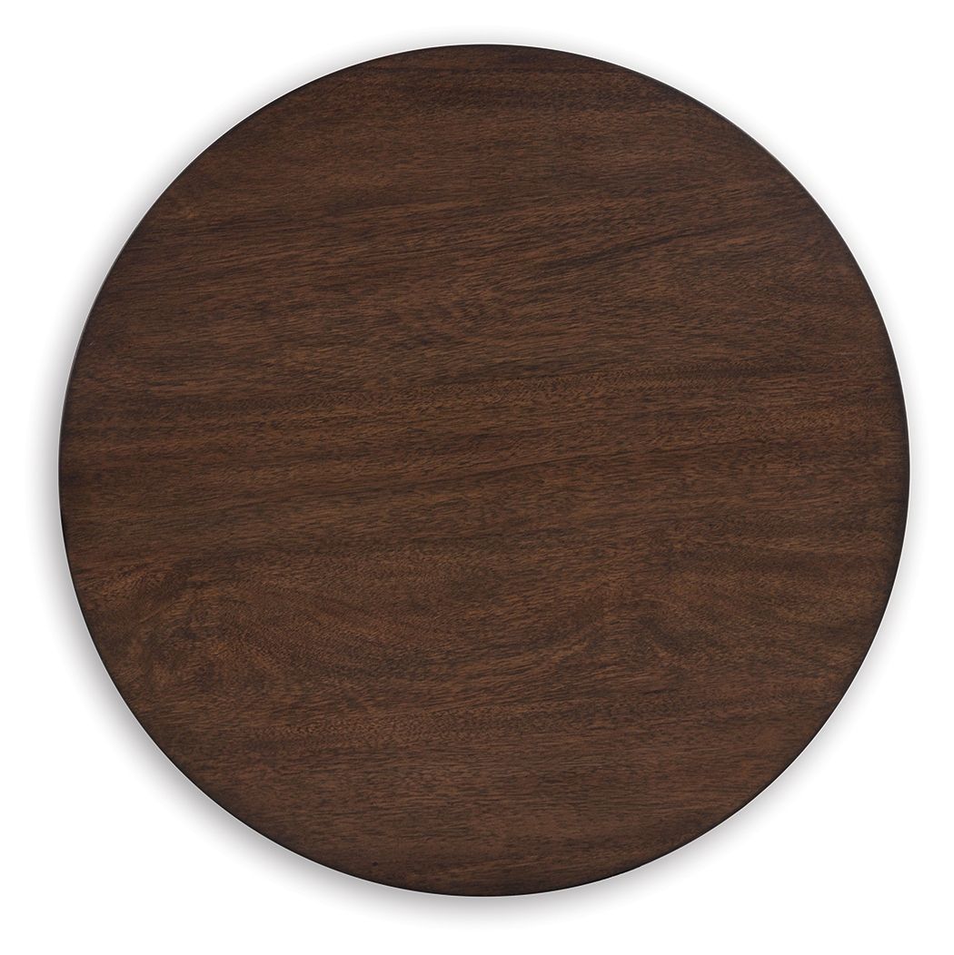 Korestone - Round End Table - Dark Brown