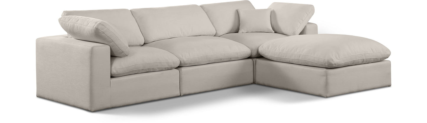 Comfy - 4 Piece Linen Fabric Modular Sectional With Chaise