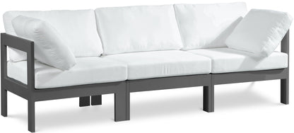 Nizuc - Outdoor Patio 3 Seat Modular Sofa With Gray Frame