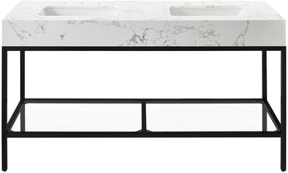 Marmo - Engineered Marble Bathroom Vanity With Black Base